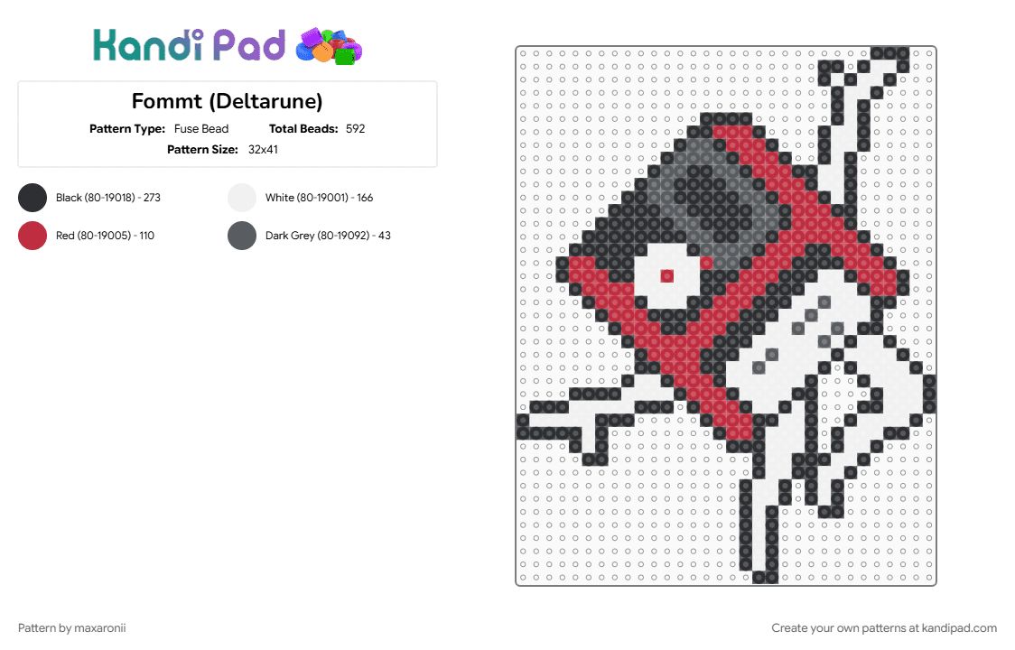 Fommt (Deltarune) - Fuse Bead Pattern by maxaronii on Kandi Pad - character, deltarune, deltarune chapter 2, floppy disk, fommt, gaming, gray, npc, red, video game