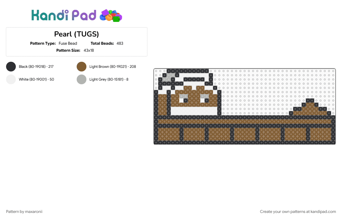 Pearl (TUGS) - Fuse Bead Pattern by maxaronii on Kandi Pad - 