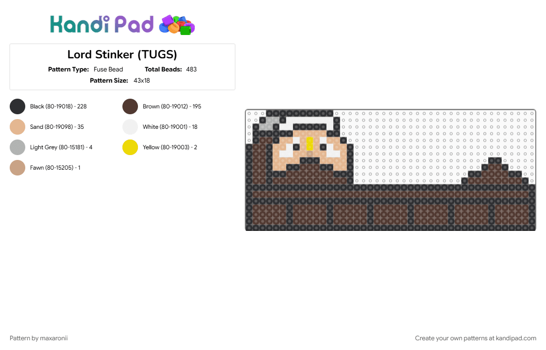 Lord Stinker (TUGS) - Fuse Bead Pattern by maxaronii on Kandi Pad - 