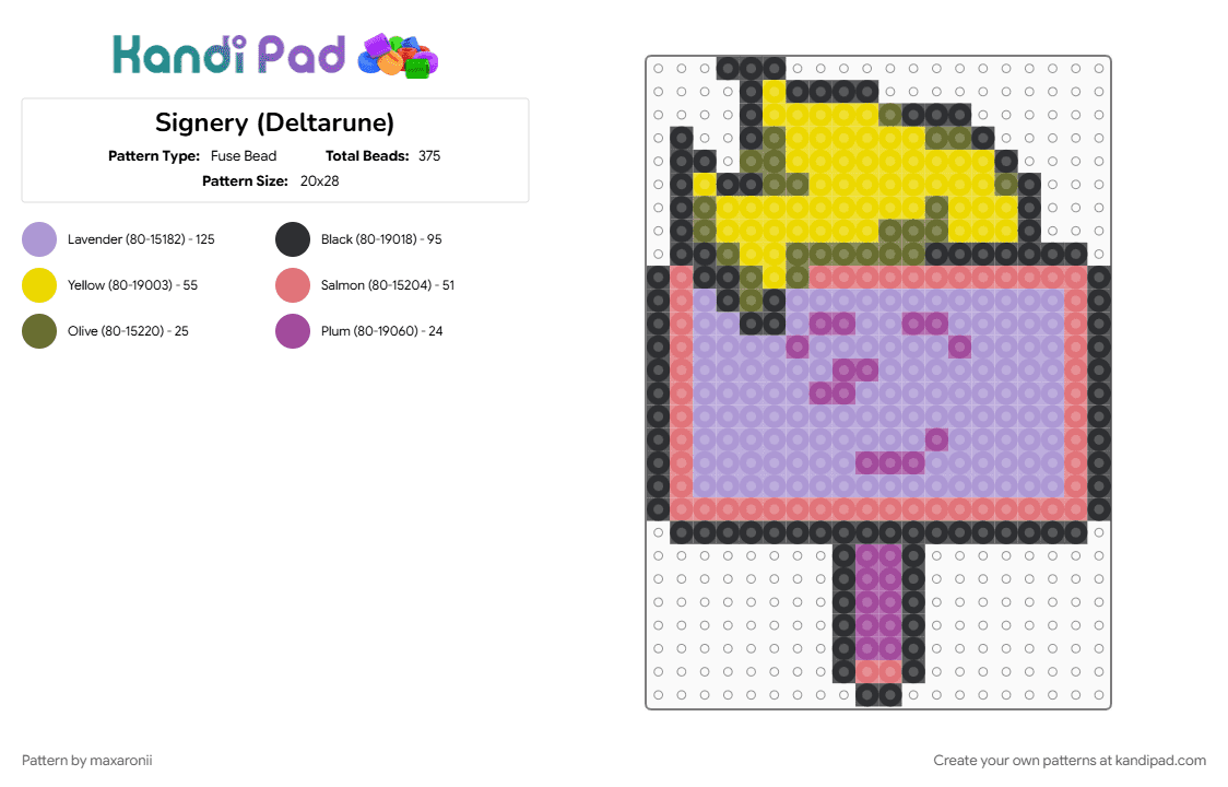 Signery (Deltarune) - Fuse Bead Pattern by maxaronii on Kandi Pad - deltarune, flowery, game sprite, joke, meme, perler only, pink, sign, undertale