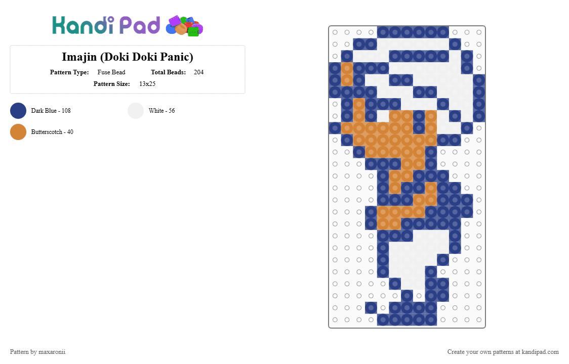 Imajin (Doki Doki Panic) - Fuse Bead Pattern by maxaronii on Kandi Pad - blue, game sprite, imajin, indian, mario, orange, player, retro, super mario bros 2