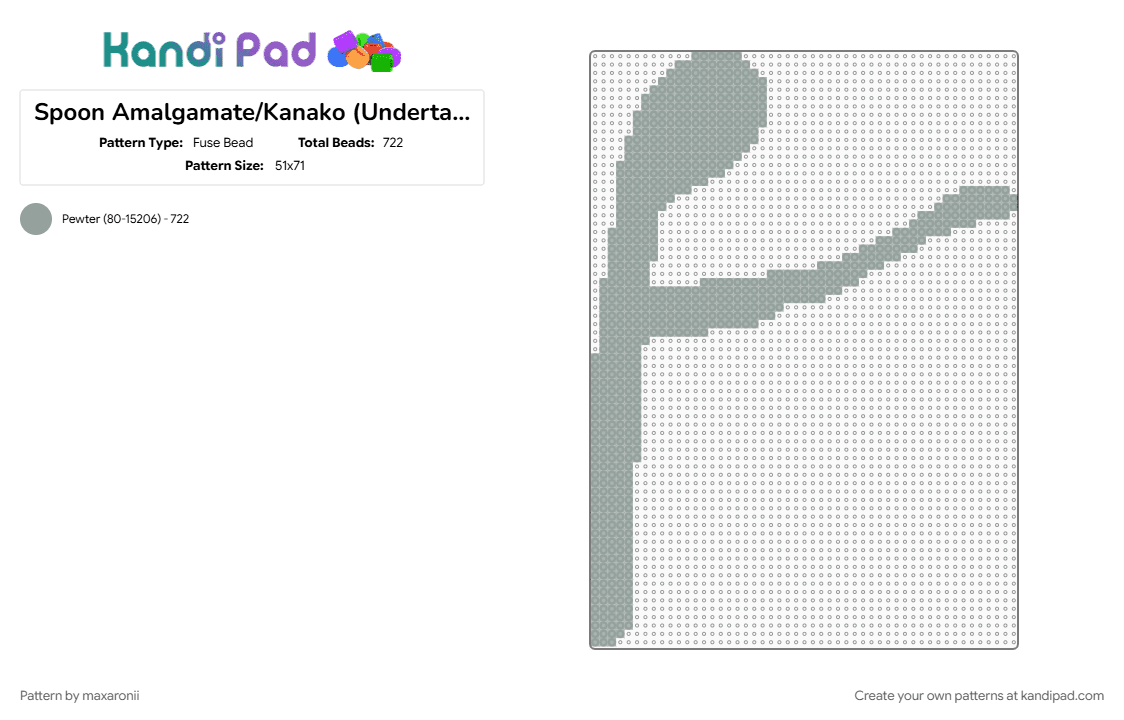 Spoon Amalgamate/Kanako (Undertale Yellow) - Fuse Bead Pattern by maxaronii on Kandi Pad - amalgamate, character, game sprite, gaming, gray, indie game, kanako, undertale, undertale yellow