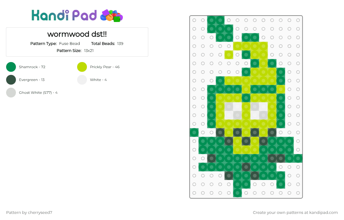wormwood dst!! - Fuse Bead Pattern by cherryseed7 on Kandi Pad - green