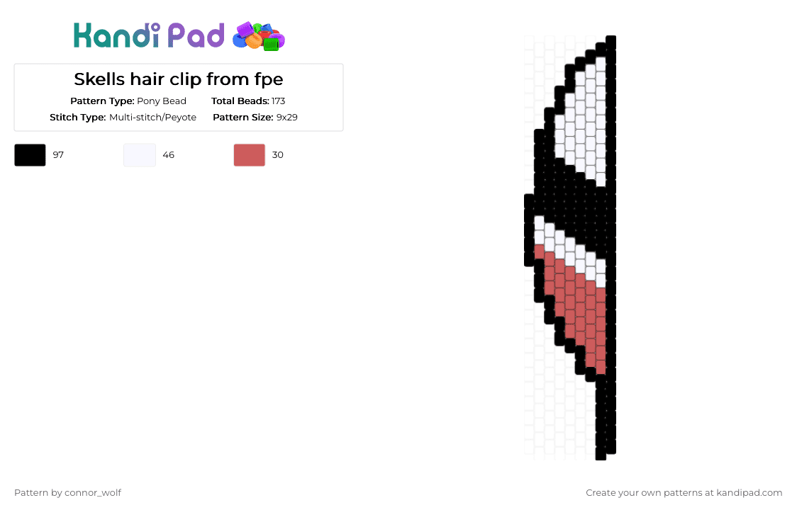 Engel feather fpe - Pony Bead Pattern by h4z4rd on Kandi Pad - red, white