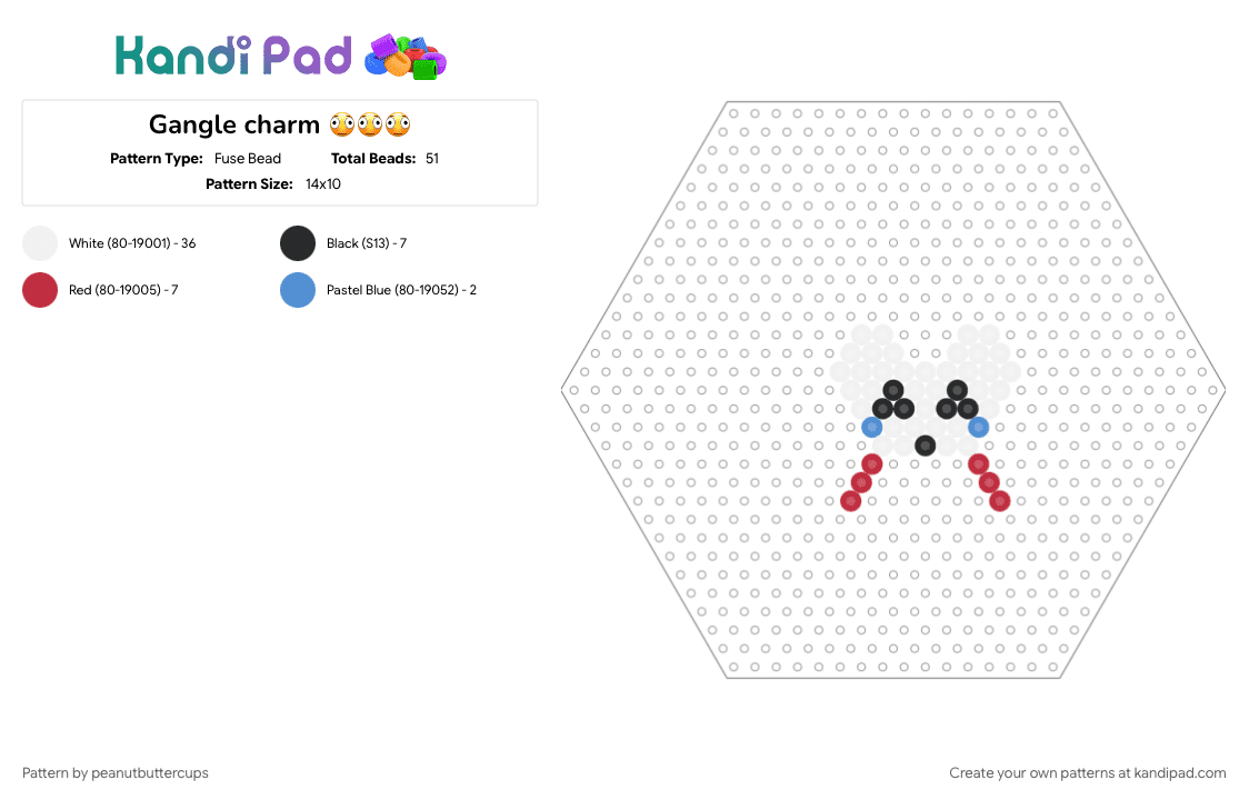 Gangle charm 🫪🫪🫪 - Fuse Bead Pattern by m00n-b34m on Kandi Pad - gangle, gangle tadc, red, tadc, the amazing digital circus, white
