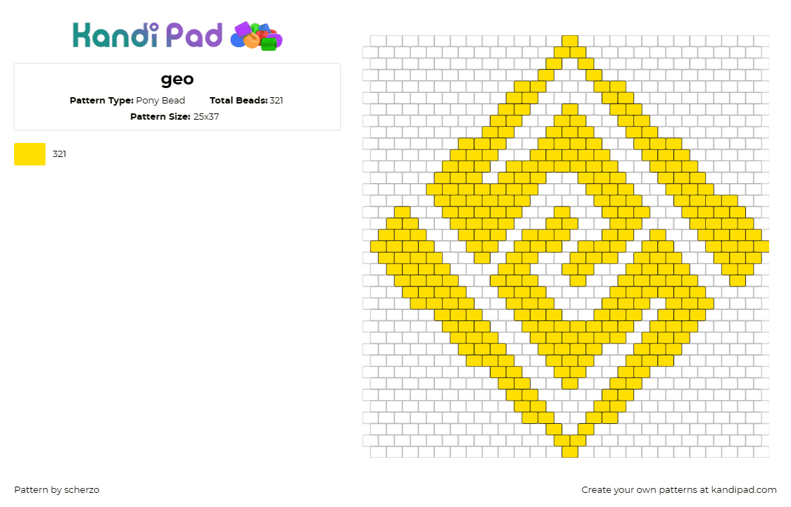 geo - Pony Bead Pattern by scherzo on Kandi Pad - geometric,shapes,diamond