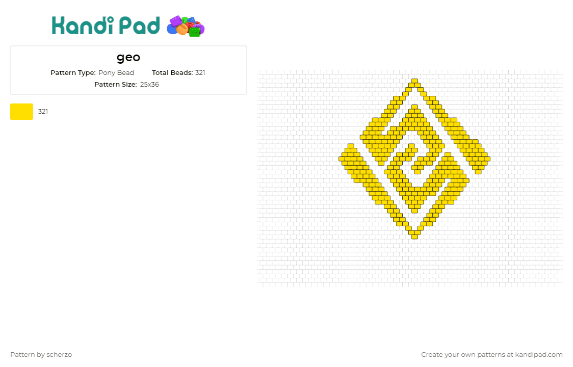 geo - Pony Bead Pattern by scherzo on Kandi Pad - geometric,shapes,diamond
