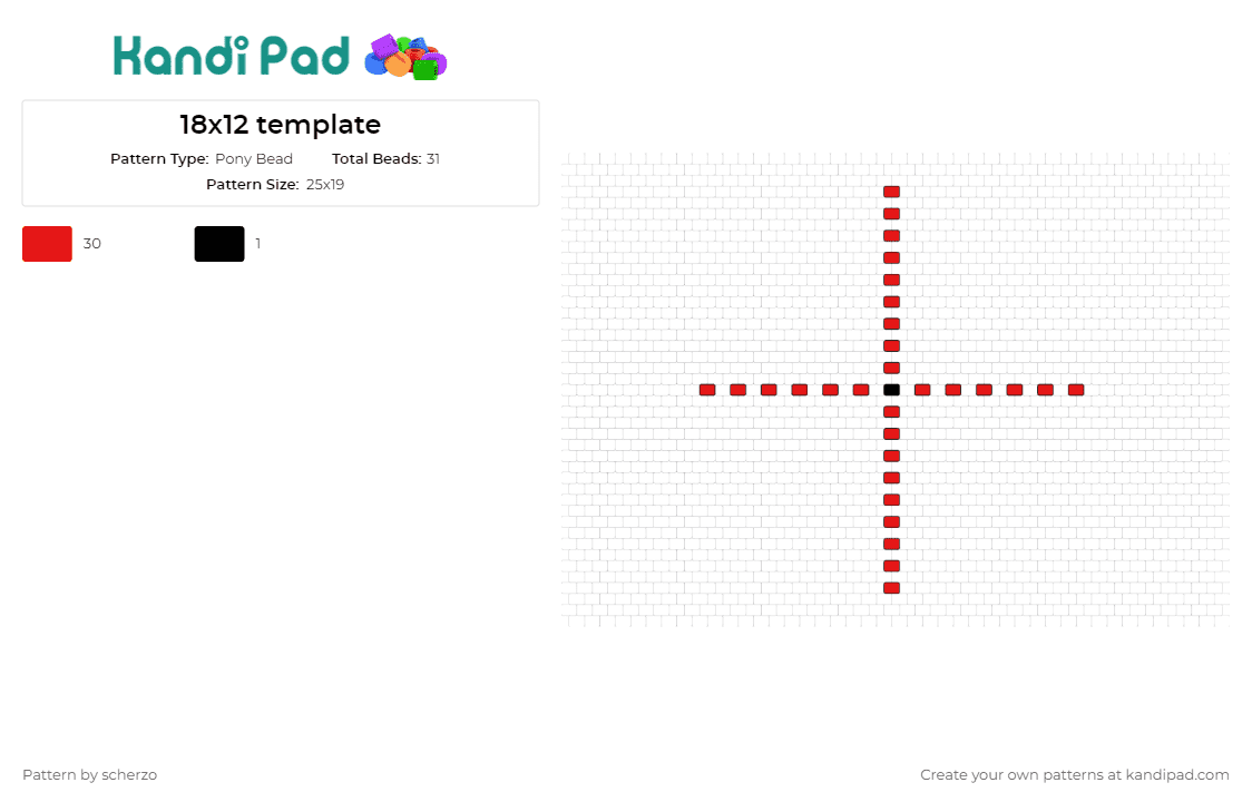 18x12 template - Pony Bead Pattern by scherzo on Kandi Pad - 