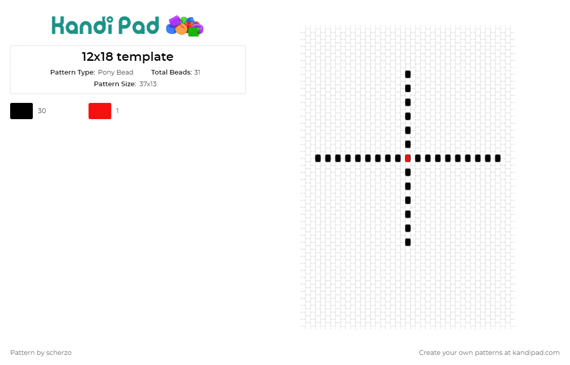12x18 template - Pony Bead Pattern by scherzo on Kandi Pad - 