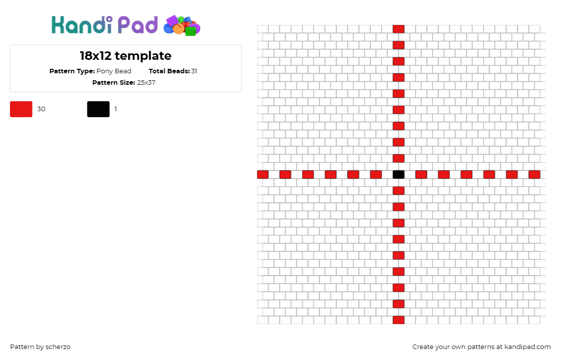 18x12 template - Pony Bead Pattern by scherzo on Kandi Pad - 