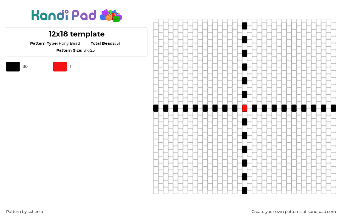 12x18 template - Pony Bead Pattern by scherzo on Kandi Pad - 