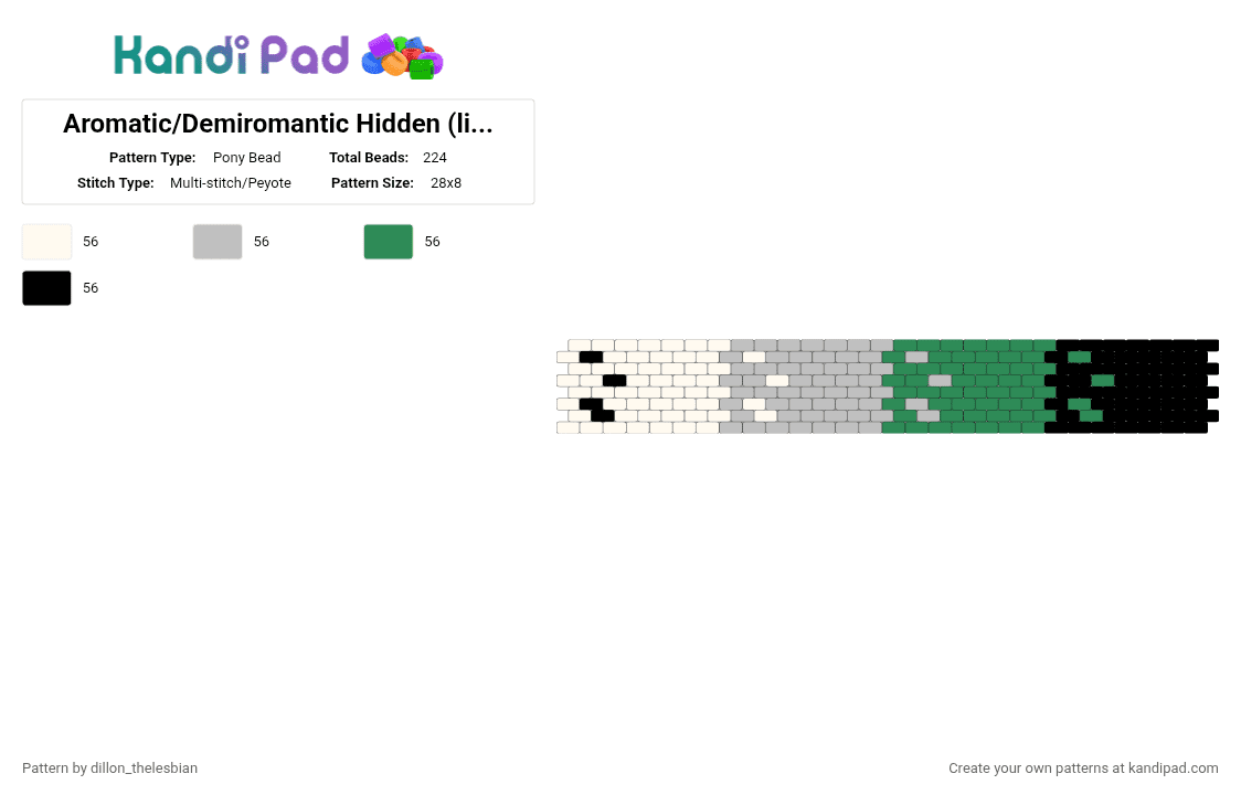 Aromatic/Demiromantic Hidden (lightest colors to darkest colors) Gradient - Pony Bead Pattern by dillon on Kandi Pad - 