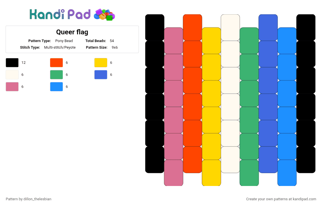 Queer flag - Pony Bead Pattern by dillon on Kandi Pad - 