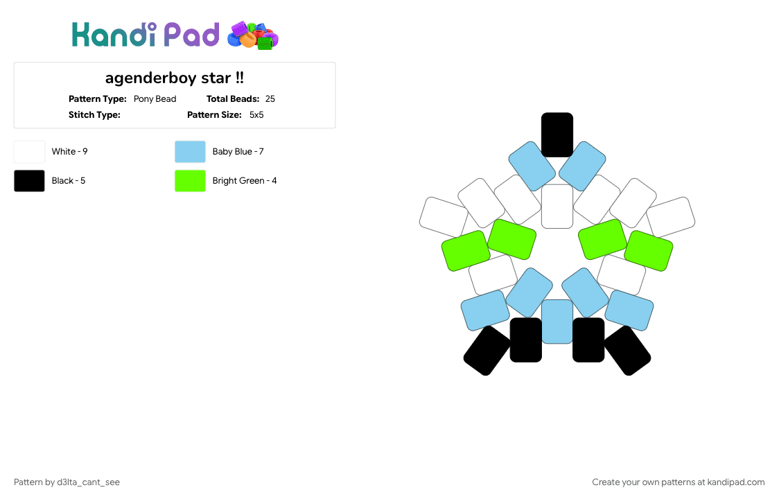 agenderboy star !! - Pony Bead Pattern by d3lta_cant_see on Kandi Pad - 