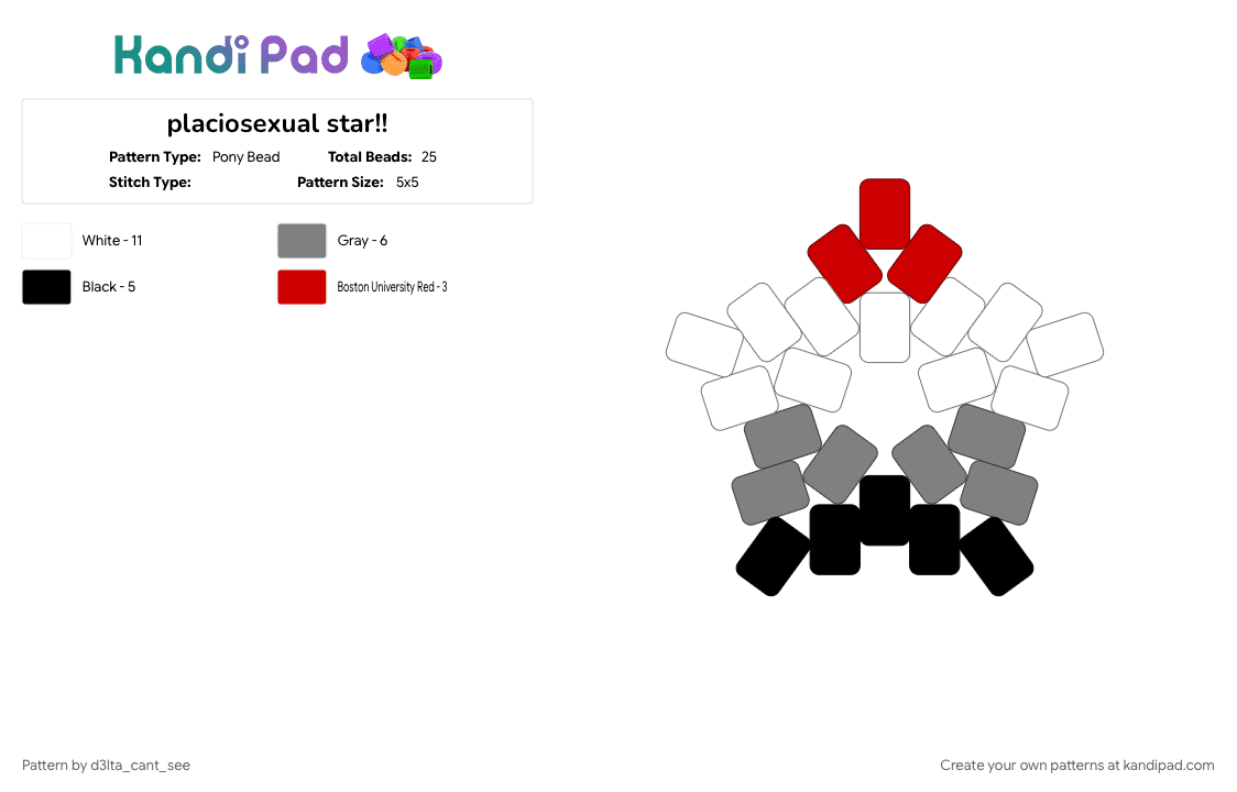 placiosexual star!! - Pony Bead Pattern by d3lta_cant_see on Kandi Pad - 