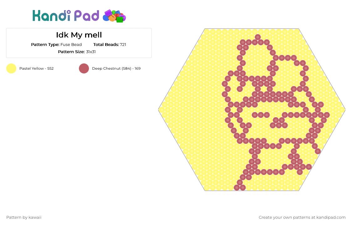 Idk My mell - Fuse Bead Pattern by kawaii on Kandi Pad - yellow,idk,my mell,sanrio,cute