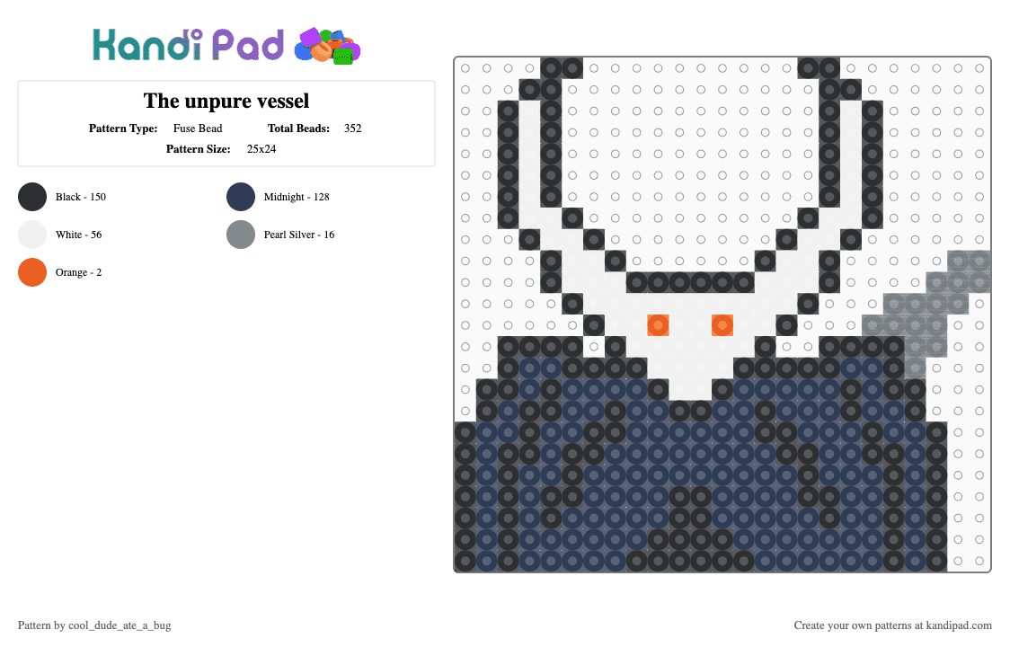 The unpure vessel - Fuse Bead Pattern by cool_dude_ate_a_bug on Kandi Pad - purple