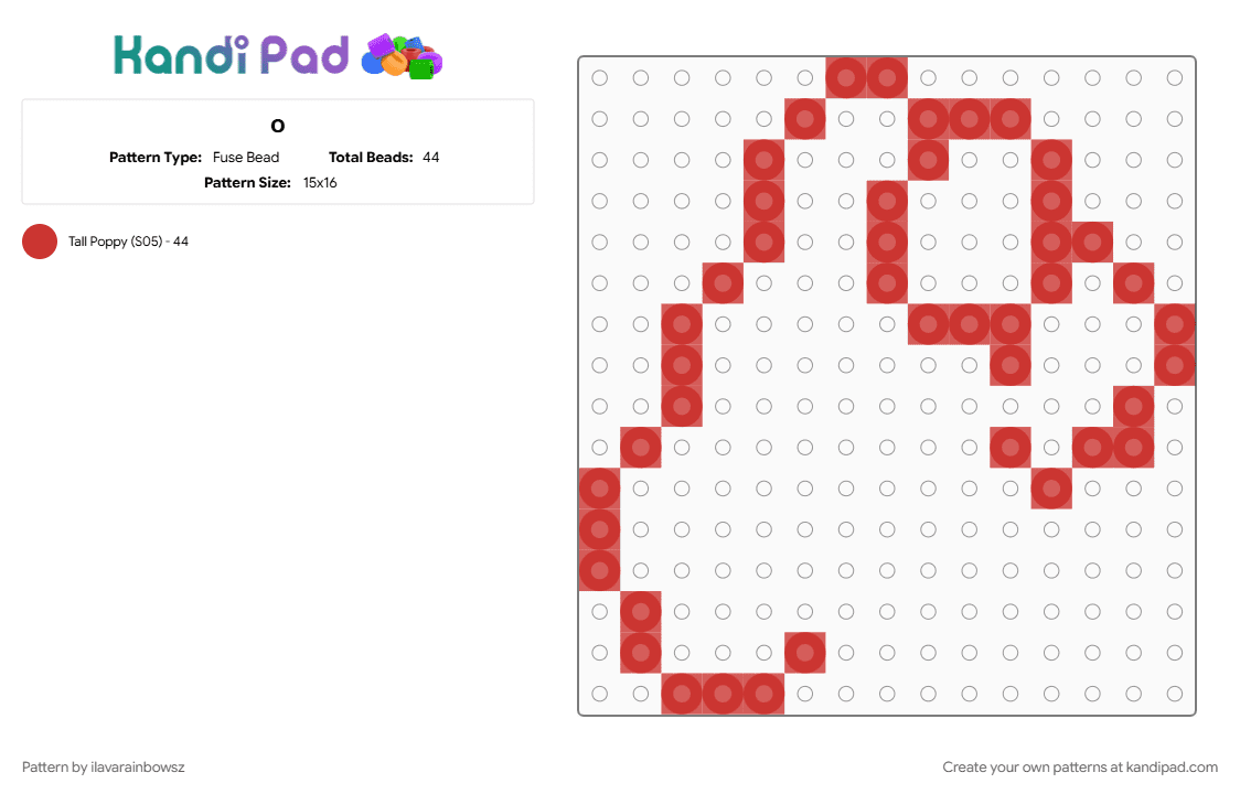 o - Fuse Bead Pattern by ilavarainbowsz on Kandi Pad - 