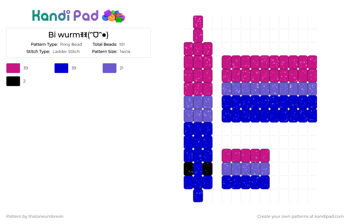 вι ωυямуꉂꉂ(ᵔᗜᵔ◍) ¢нє¢к ∂єѕ¢яιρтιση - Pony Bead Pattern by thatoneumbreon on Kandi Pad - pink,purple