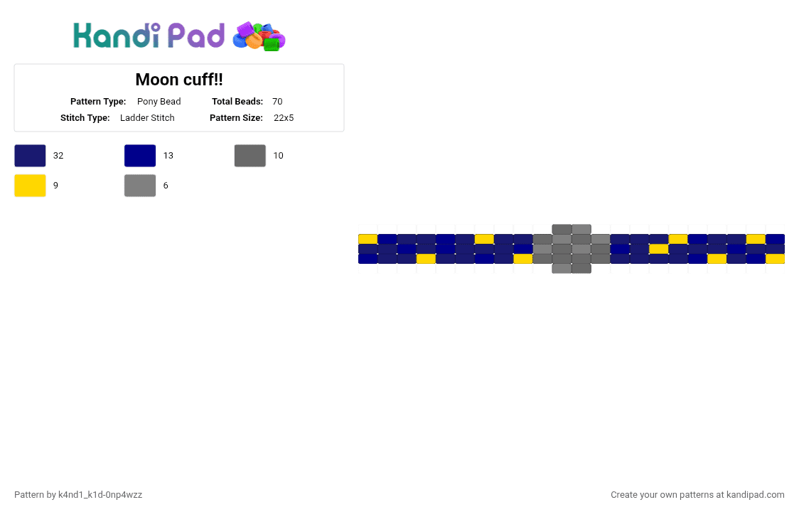 Moon cuff!! - Pony Bead Pattern by k4nd1_k1d-0np4wzz on Kandi Pad - purple