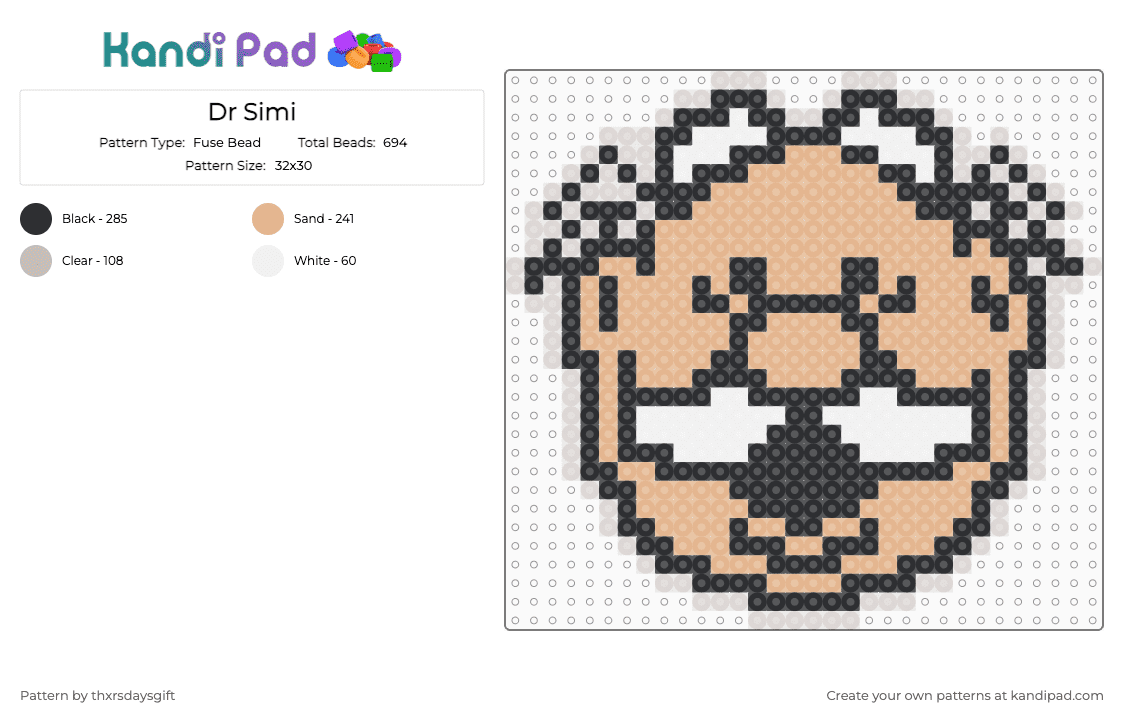 Dr Simi - Fuse Bead Pattern by thxrsdaysgift on Kandi Pad - beige,mexico,dr simi