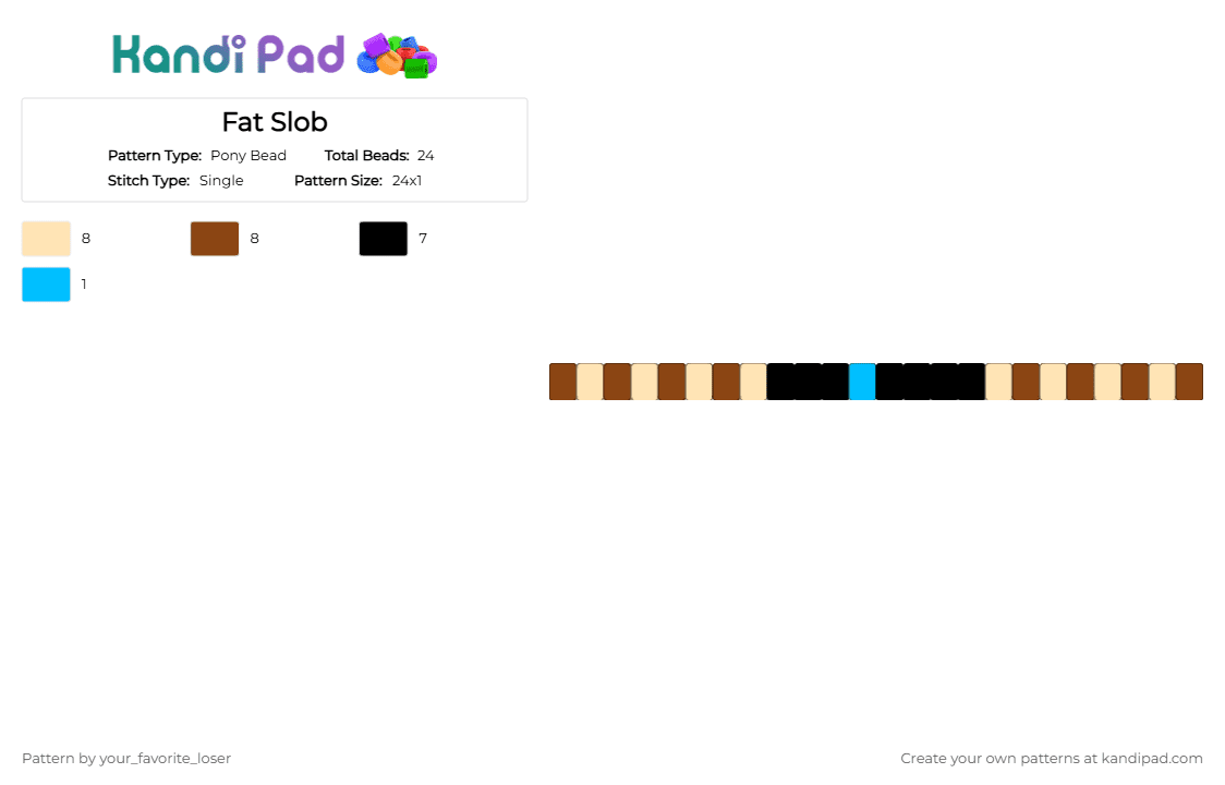 Fat Slob - Pony Bead Pattern by your_favorite_loser on Kandi Pad - beige, red
