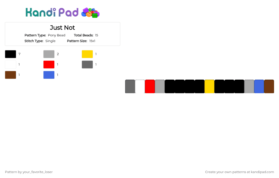 Just Not - Pony Bead Pattern by your_favorite_loser on Kandi Pad - beige, black