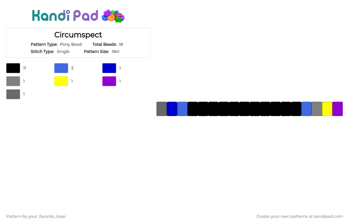 Circumspect - Pony Bead Pattern by your_favorite_loser on Kandi Pad - 