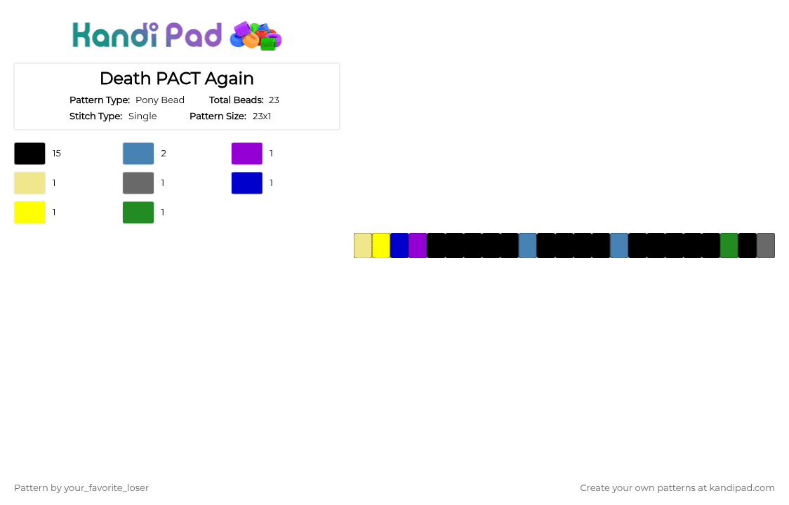 Death PACT Again - Pony Bead Pattern by your_favorite_loser on Kandi Pad - 