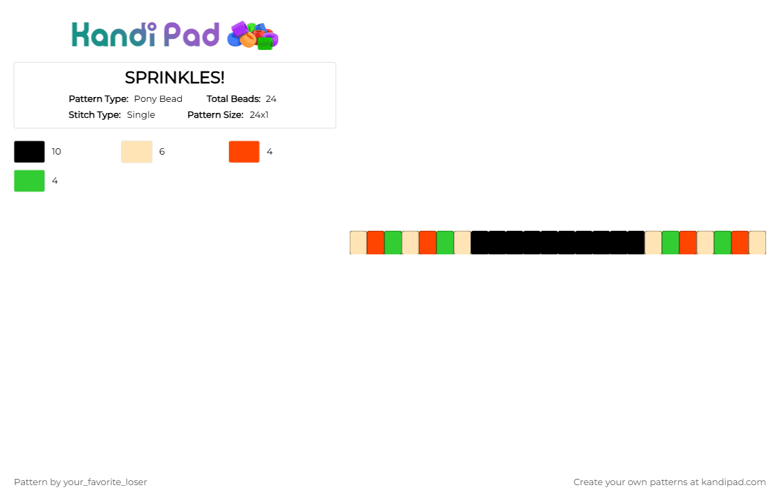 SPRINKLES! - Pony Bead Pattern by your_favorite_loser on Kandi Pad - beige
