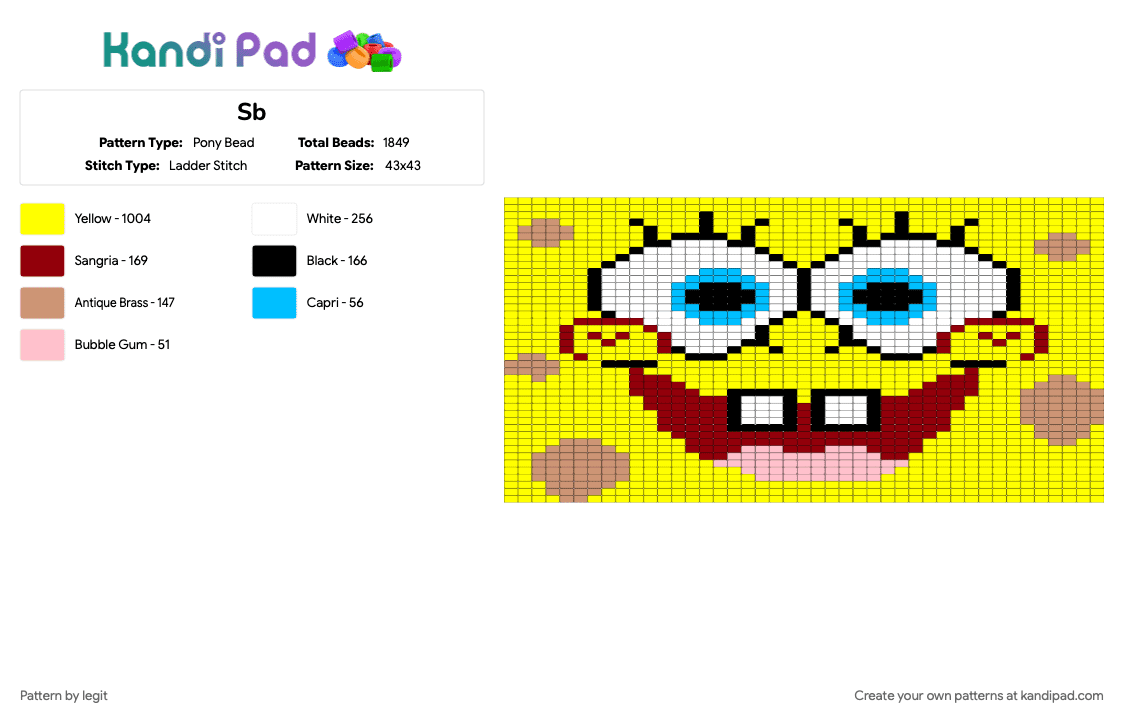 Sb - Pony Bead Pattern by legit on Kandi Pad - yellow