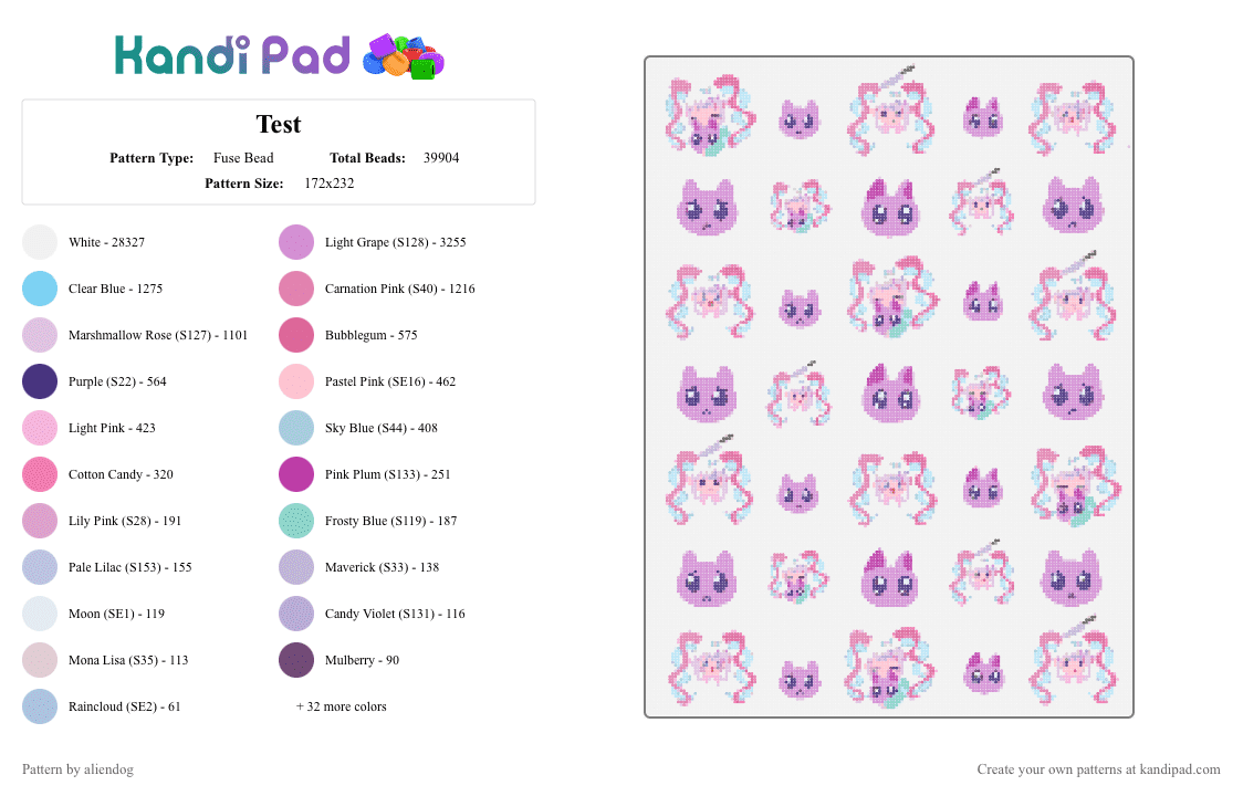 Test - Fuse Bead Pattern by aliendog on Kandi Pad - 
