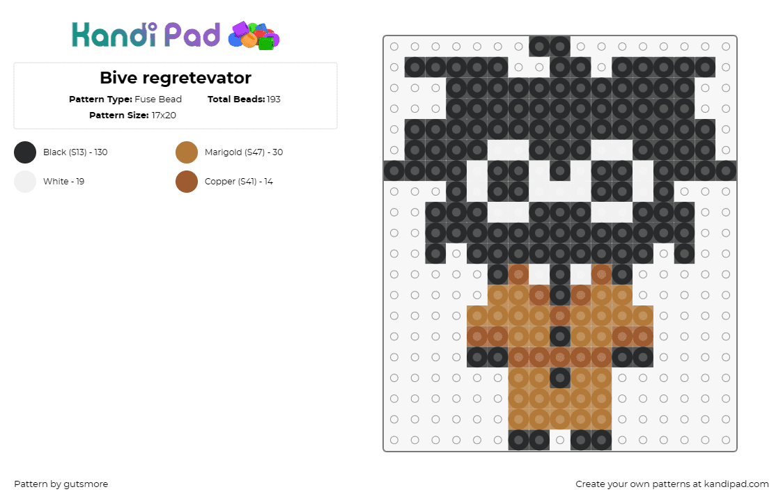 Bive regretevator - Fuse Bead Pattern by gutsmore on Kandi Pad - bive,regretevator,roblox,character,npc,video game,black,brown