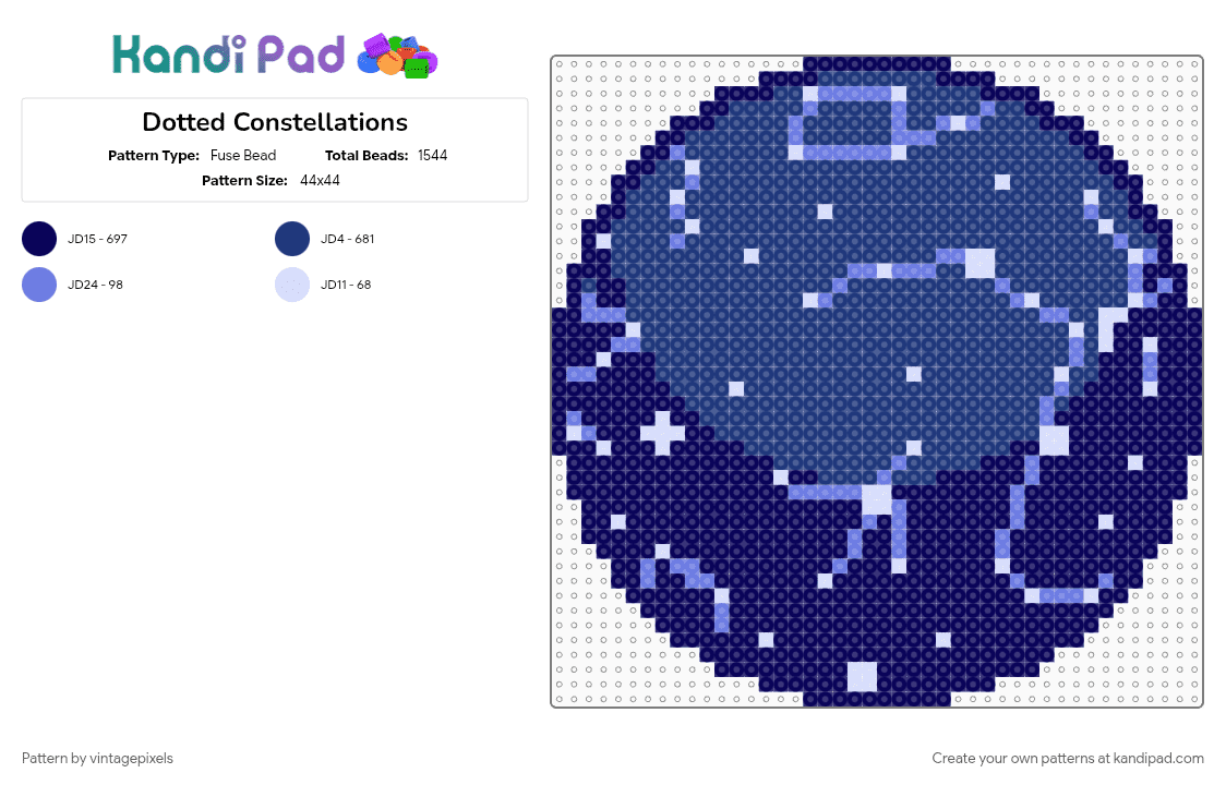 Dotted Constellations - Fuse Bead Pattern by vintagepixels on Kandi Pad - blue, cotddots, purple