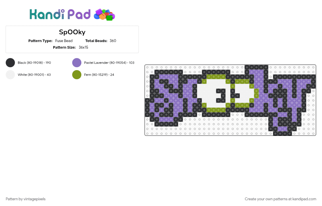 SpOOky - Fuse Bead Pattern by vintagepixels on Kandi Pad - blue, halloween, spooky, spooky month, spooky season
