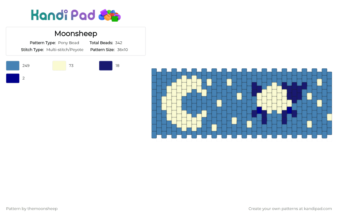 Moonsheep - Pony Bead Pattern by themoonsheep on Kandi Pad - blue