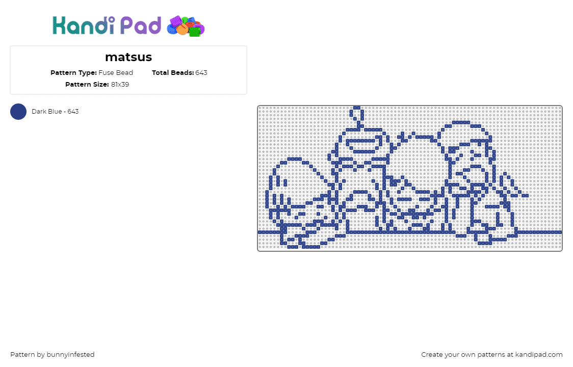 matsus - Fuse Bead Pattern by bunnyinfested on Kandi Pad - matsuno,osomatsu-kun,character,manga,comic,outline,blue