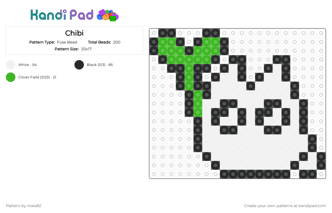 Chibi - Fuse Bead Pattern by mala82 on Kandi Pad - 