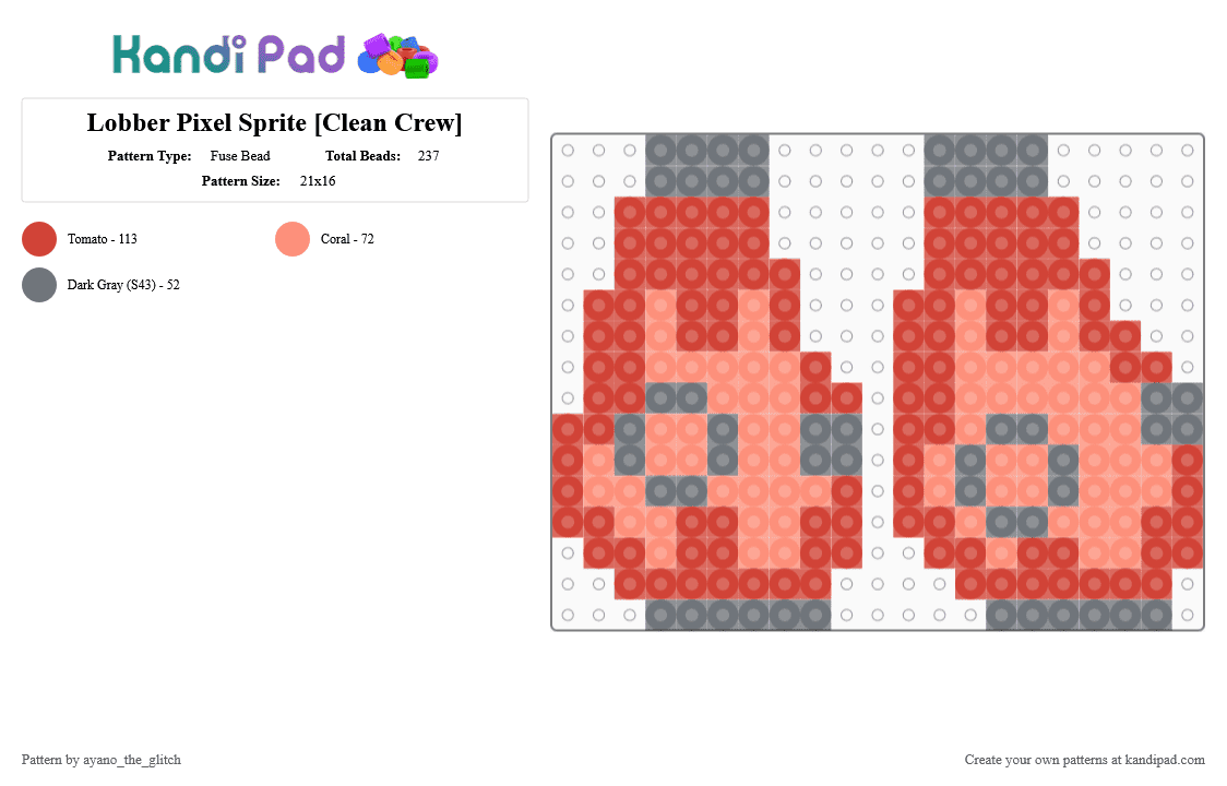 Lobber Pixel Sprites [Clean Crew] - Fuse Bead Pattern by ayano_the_glitch on Kandi Pad - clean crew, lava lamp, lobber, pixel, red, roblox, sprite, video games