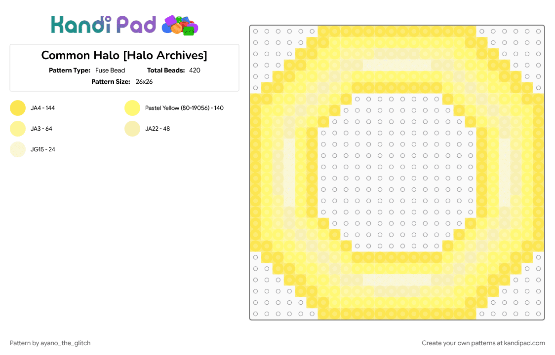 Common Halo [Halo Archives] Fuse Bead Pattern - Kandi Pad | Kandi ...