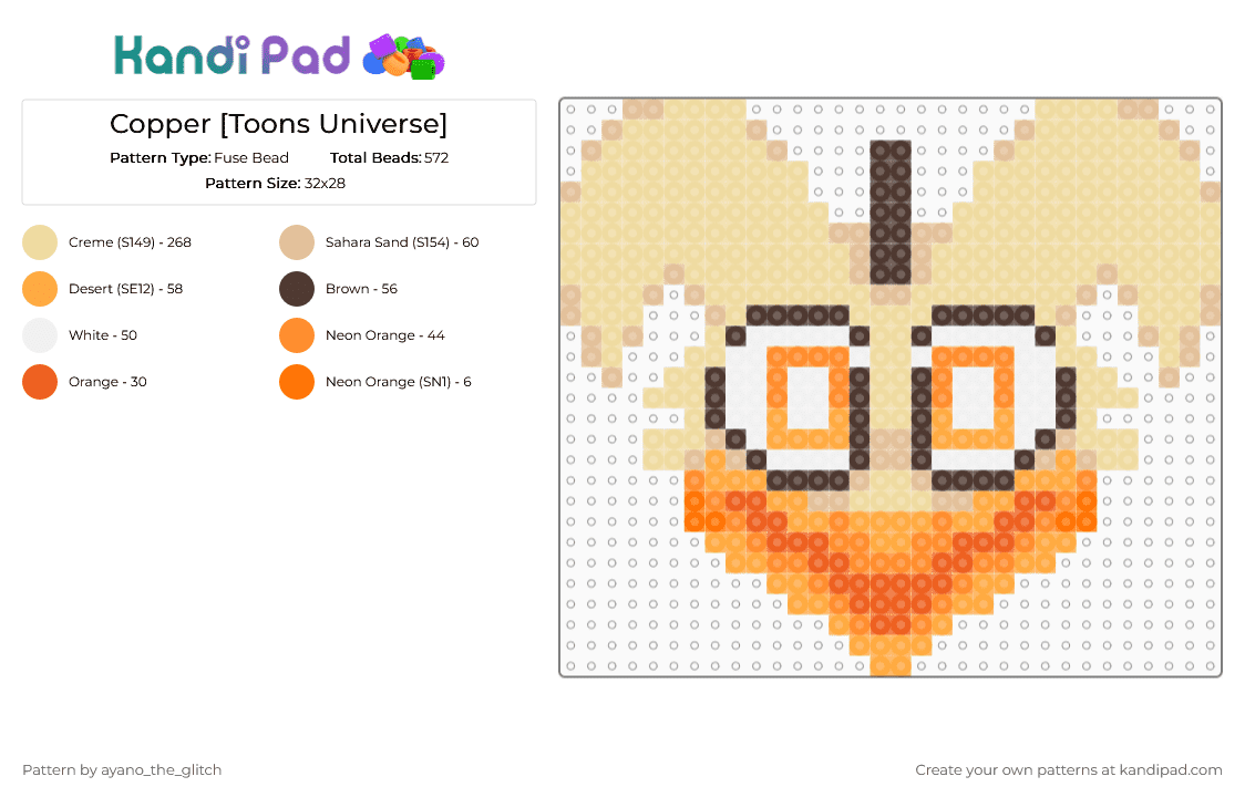 Full Size Copper [Toons Universe] - Fuse Bead Pattern by ayano_the_glitch on Kandi Pad - beige, candle, copper, dragon, toons universe, wax
