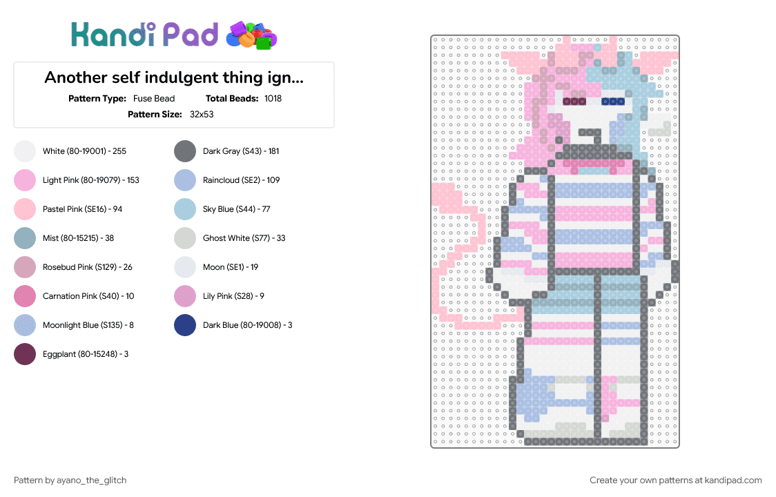 Another self indulgent thing ignore this one tooo - Fuse Bead Pattern by ayano_the_glitch on Kandi Pad - 