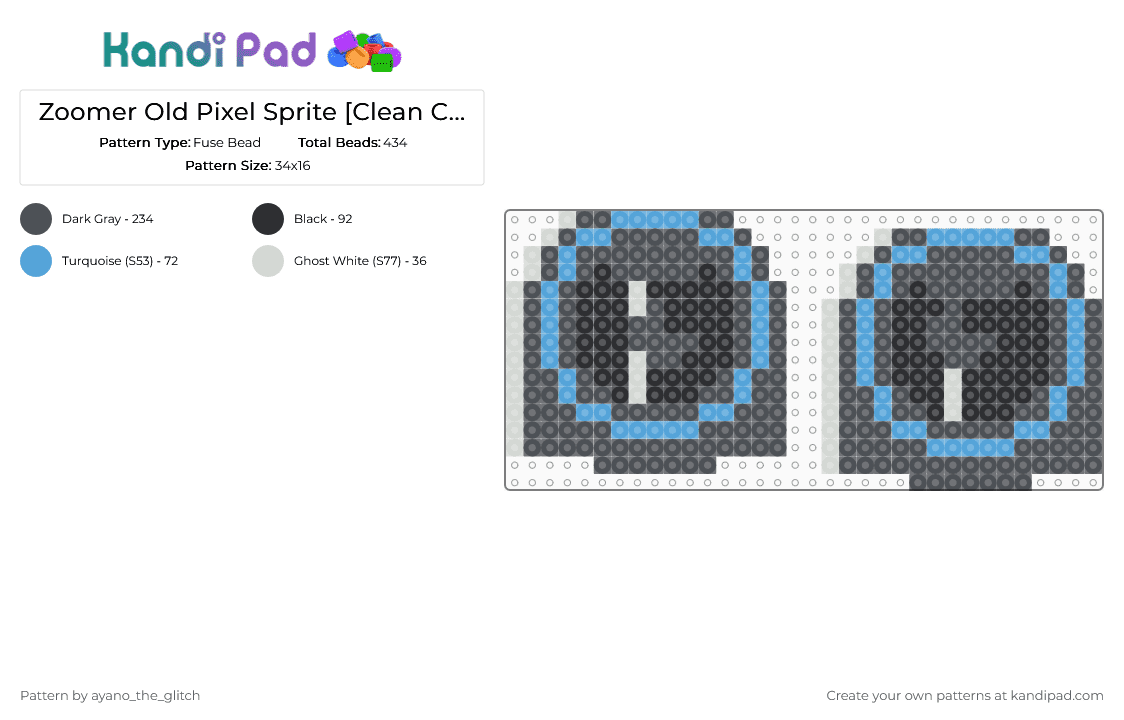 Old Zoomer Pixel Sprites [Clean Crew] - Fuse Bead Pattern by ayano_the_glitch on Kandi Pad - clean crew, gray, led, pixel, roblox, sprite, video games, zoomer