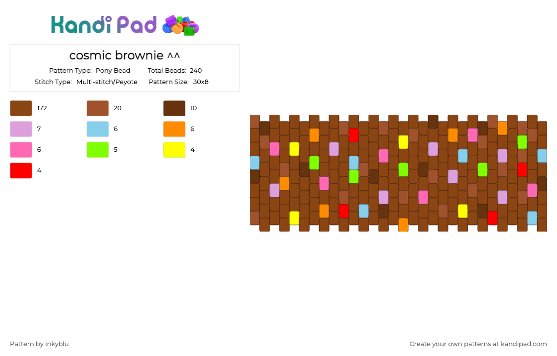cosmic brownie ^^ - Pony Bead Pattern by inkyblu on Kandi Pad - red
