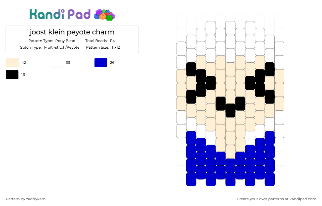 joost klein peyote charm - Pony Bead Pattern by zaddykam on Kandi Pad - beige, charm, joost, joost klein, peyote, peyote charm, purple
