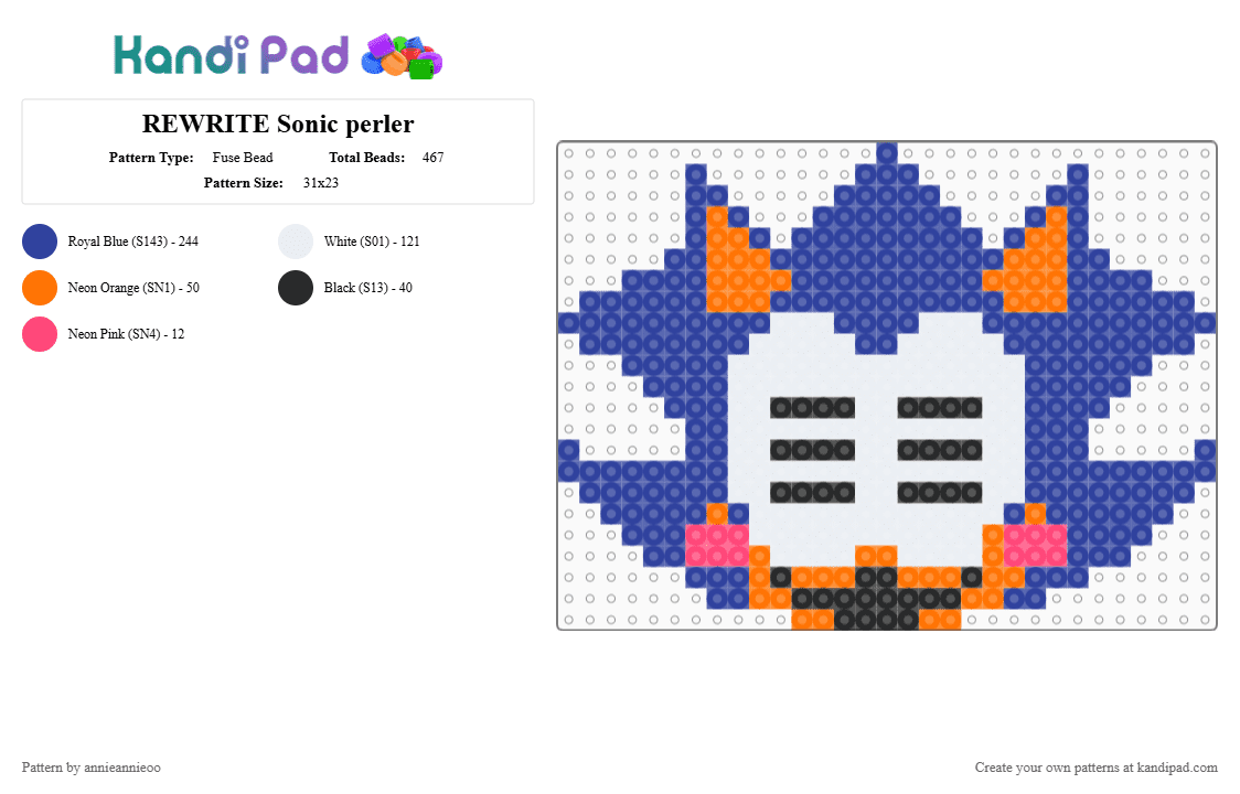 REWRITE Sonic perler - Fuse Bead Pattern by annieannieoo on Kandi Pad - purple,rewrite sonic,sonic,sonic exe,exe