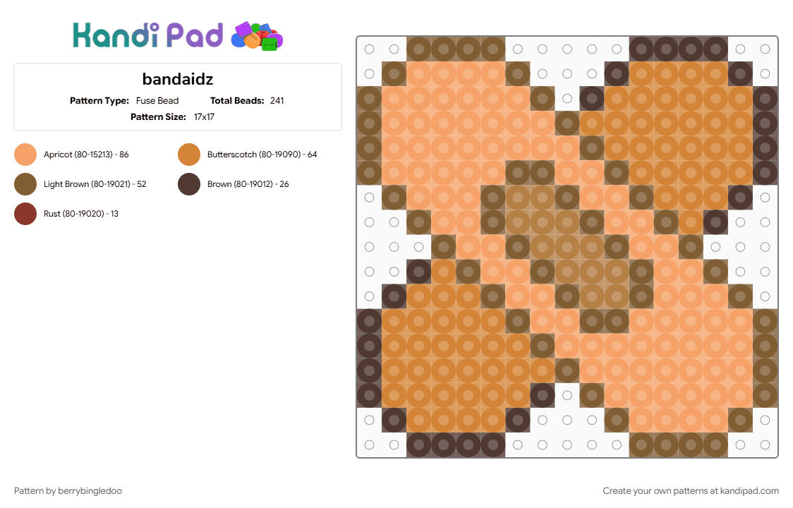 bandaidz - Fuse Bead Pattern by berrybingledoo on Kandi Pad - bandaid, bandaids, orange