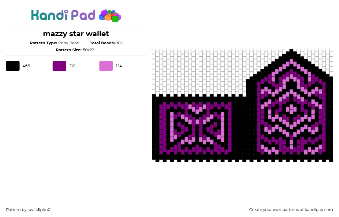 mazzy star wallet - Pony Bead Pattern by luv4s1ipkn0t on Kandi Pad - mazzy star,band,wallet,bag,music,purple,black