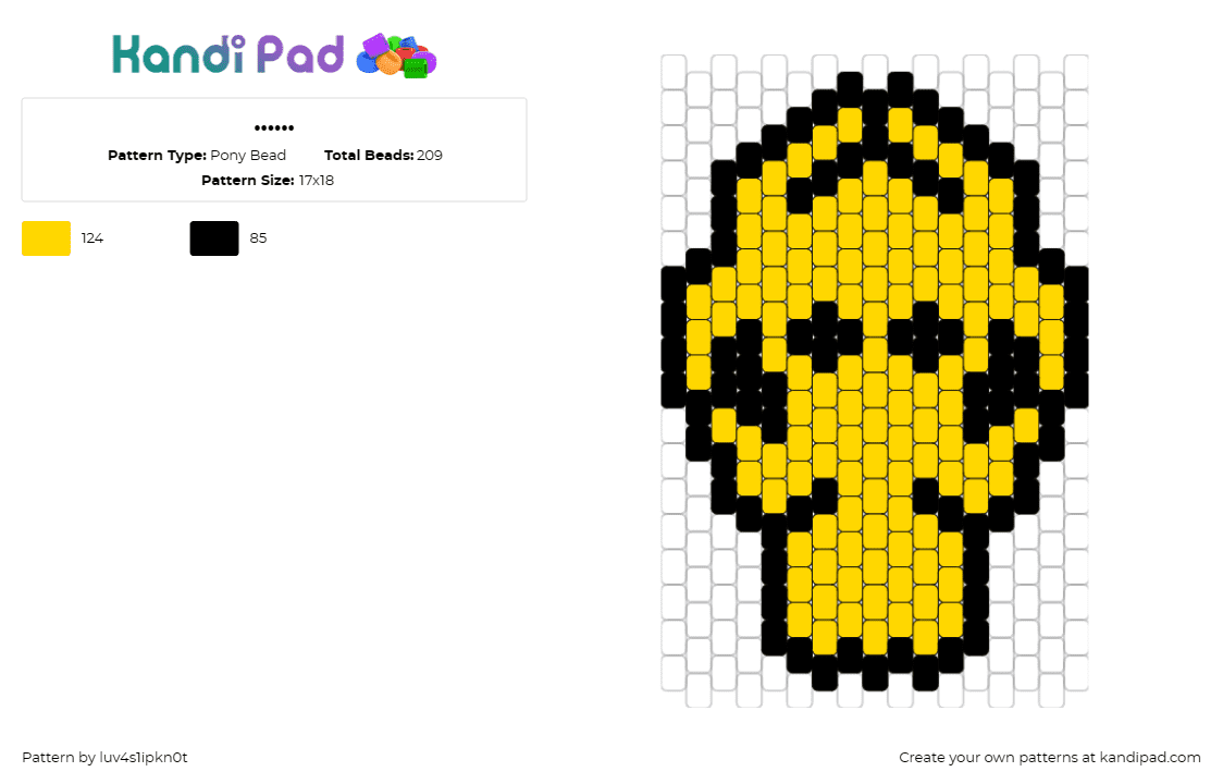 ...... - Pony Bead Pattern by luv4s1ipkn0t on Kandi Pad - toxic,gas mask,danger,symbol,yellow,black