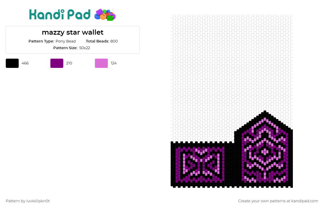 mazzy star wallet - Pony Bead Pattern by luv4s1ipkn0t on Kandi Pad - mazzy star,band,wallet,bag,music,purple,black